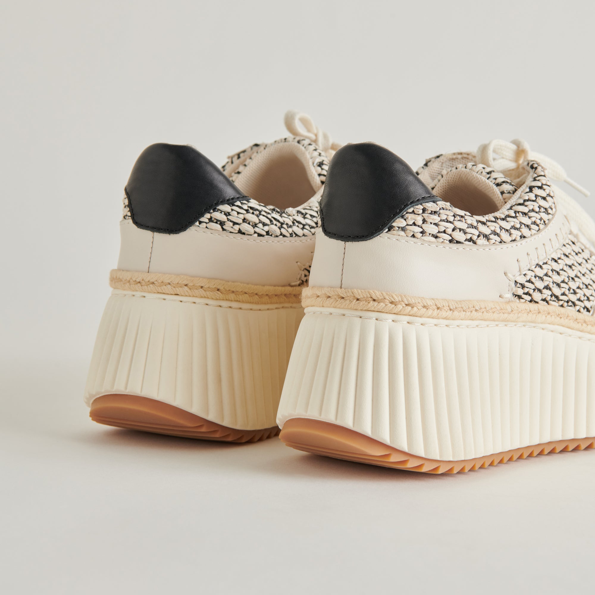 DANDI Women's Black Natural Raffia Sneakers - Comfortable & Stylish Casual Shoes for Walking, Travel & Everyday Wear