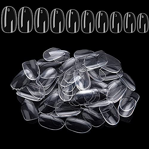 Noverlife 1200PCS Short Oval Fake Nails - 10 Sizes Full Cover Acrylic Nail Tips for Manicure, Gel Polish & DIY Nail Art | Salon Quality Artificial Nails for Home Practice & Professional Design (Clear) - Perfect for Parties, Weddings & Everyday Wear