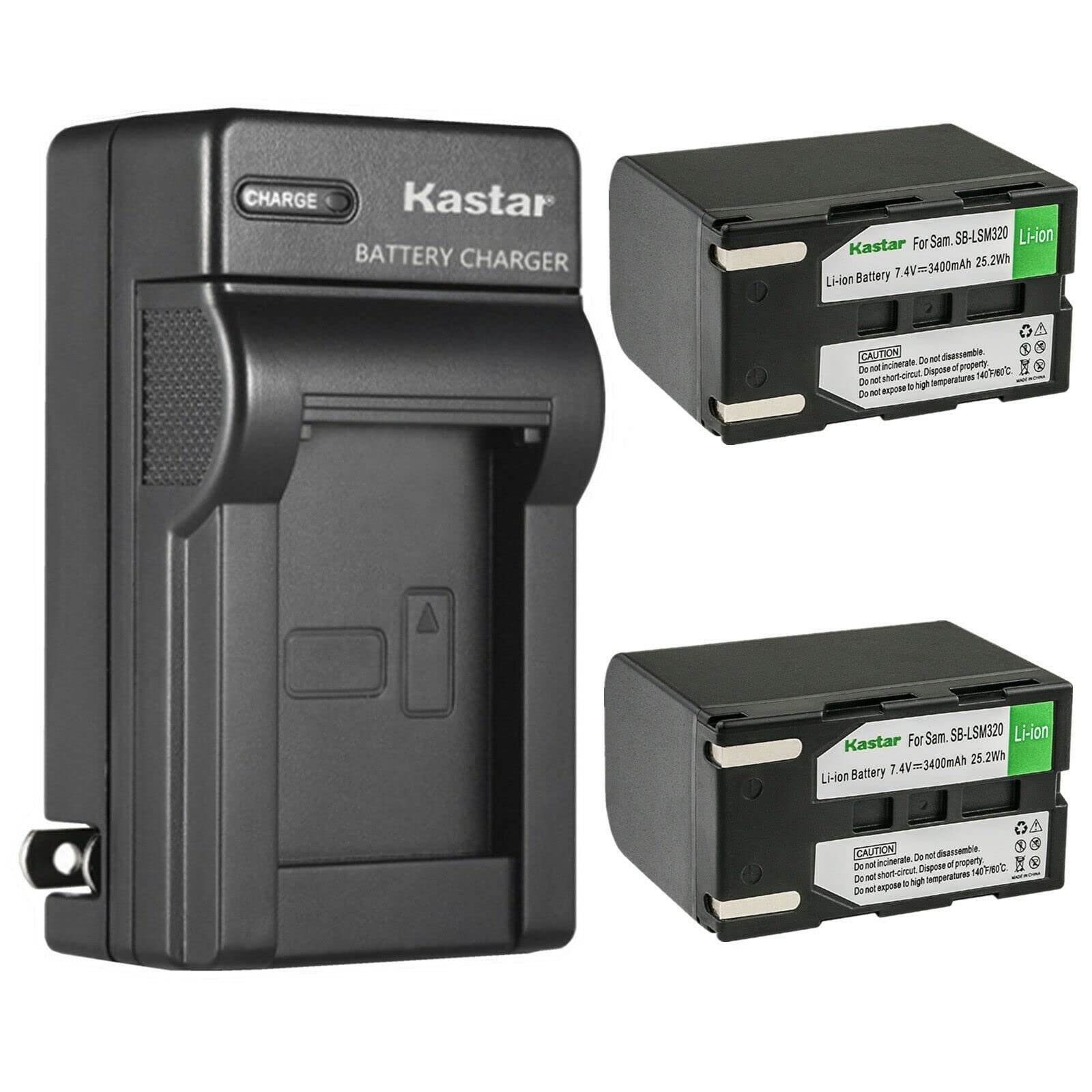 Kastar 2-Pack SB-LSM320 Replacement Battery & AC Wall Charger for Samsung VP-D463/D467/D563/D651/D653/D655/D953/D955/D957/D959/D963/D964 Cameras - Perfect for Travel Photography & Home Video Recording