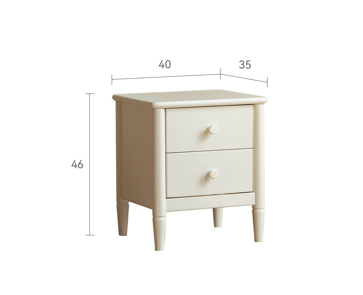 Solid Wood Poplar Kids Nightstand - American White Bedside Table for Children's Room, Nursery, or Playroom - Durable & Stylish Furniture for Bedtime Storage
