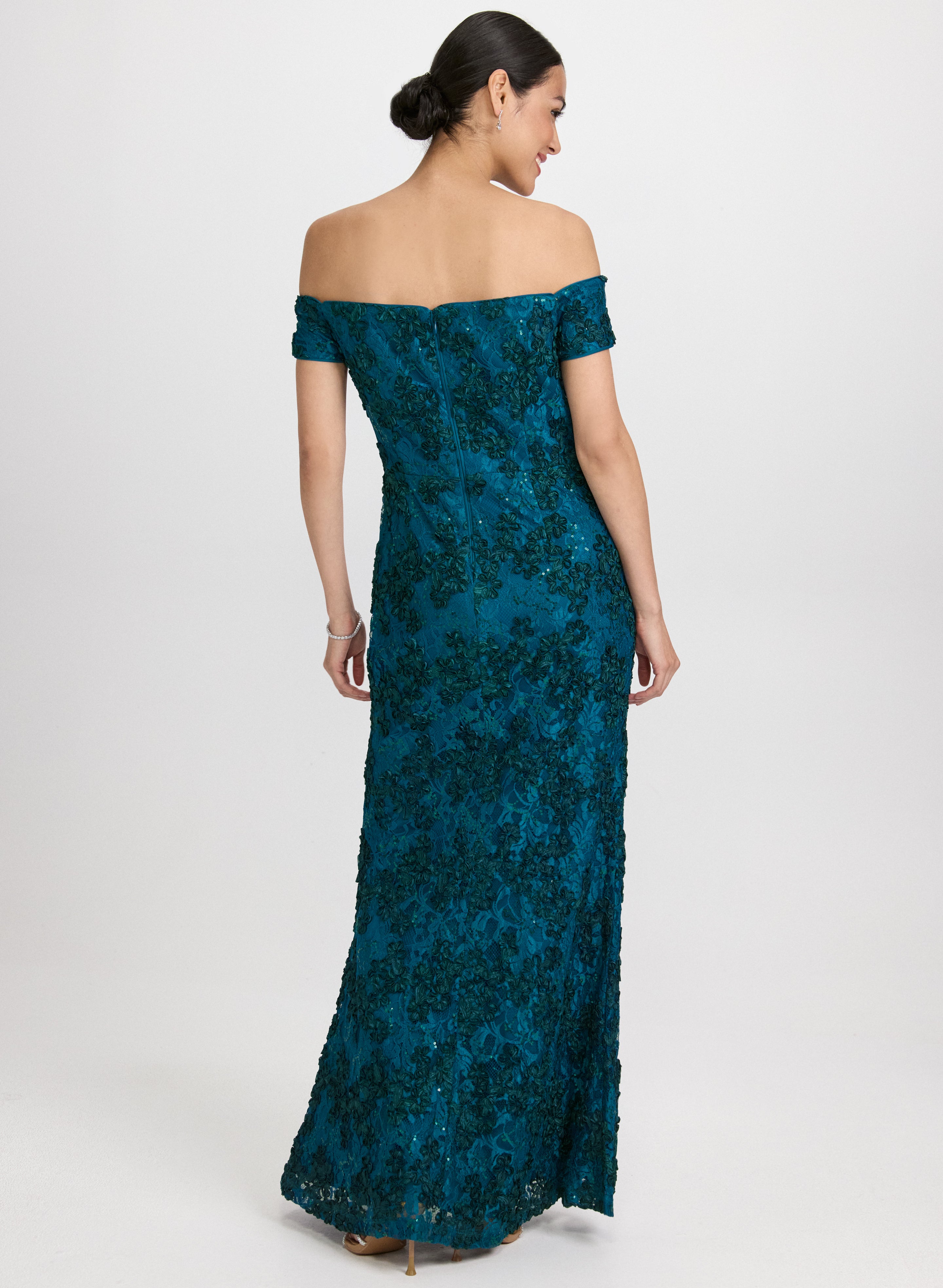 Elegant Embroidered Lace Off Shoulder Dress for Women - Summer Beach Party & Wedding Guest Outfit