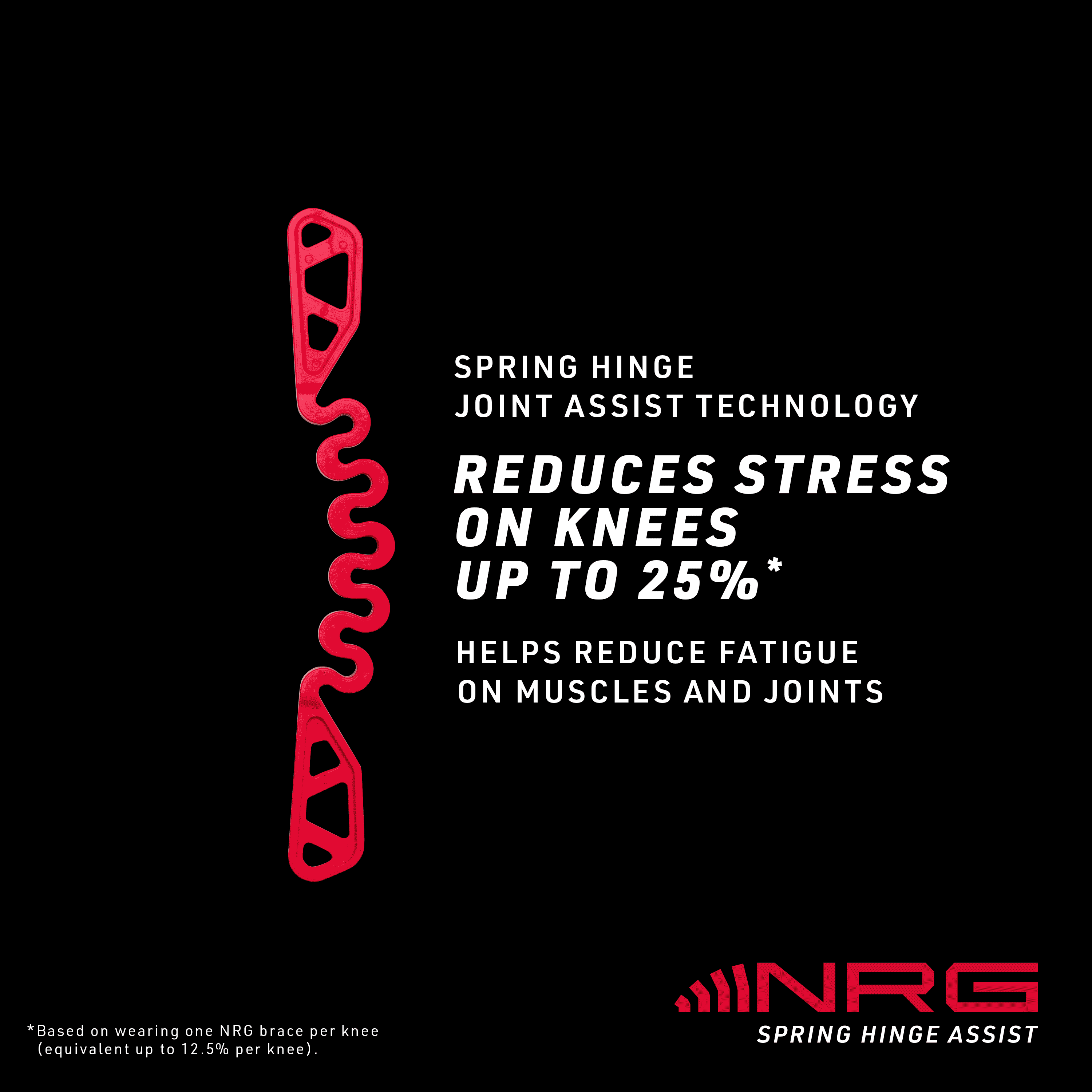 NRG Spring Hinge Knee Brace Wrap - Adjustable Support for Running, Sports & Recovery - Ideal for Athletes, Arthritis & Joint Pain Relief