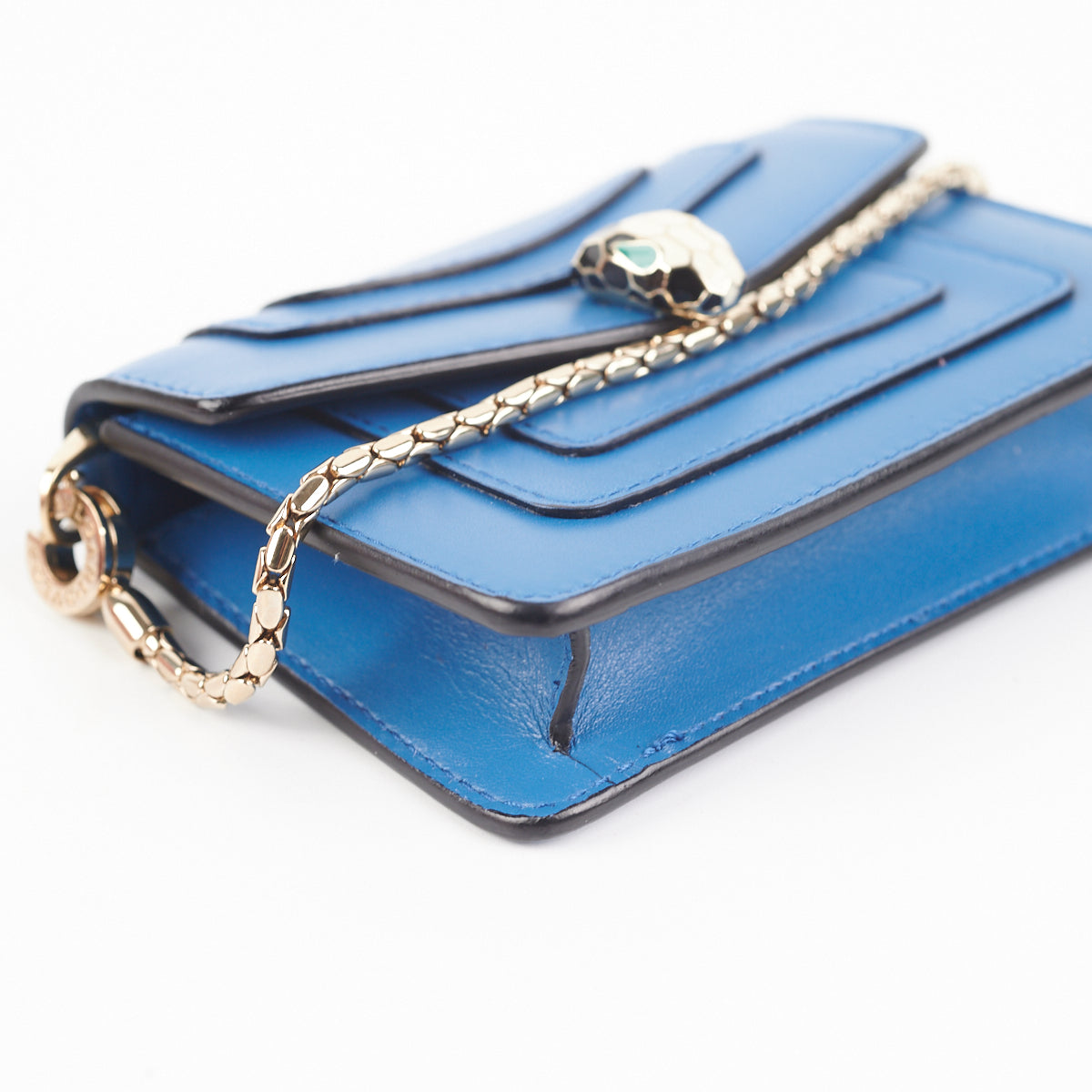 Bvlgari Serpenti Blue Leather Bag Charm - Luxury Designer Handbag Accessory for Women | Perfect for Evening Bags, Crossbody Bags & Gift Giving
