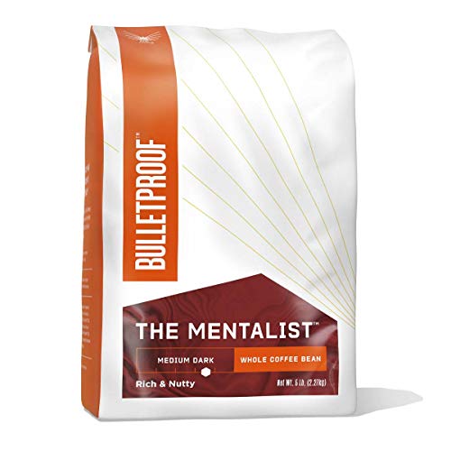 Bulletproof The Mentalist Medium-Dark Roast Whole Bean Coffee - 80oz Bulk Bag | 100% Arabica Beans from Guatemala, Colombia & El Salvador | Perfect for Home Brewing, Office Use & Gifts