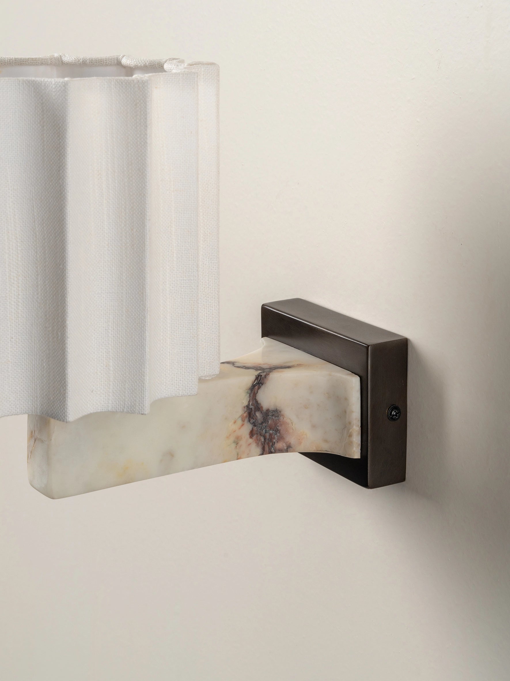 Viotti Calacatta Viola Marble and Linen Wall Light - Elegant Home Decor for Living Room, Bedroom, or Hallway Lighting