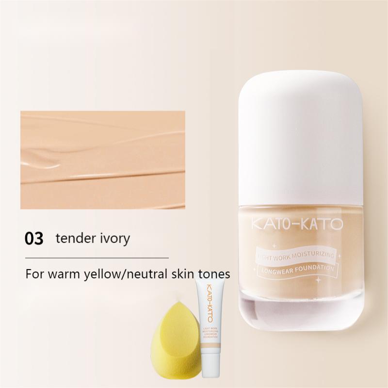 KATO Lightweight Moisturizing Long Wear Foundation - Oil-Free & Full Coverage Makeup for All-Day Wear - Perfect for Daily Use, Work, and Special Occasions