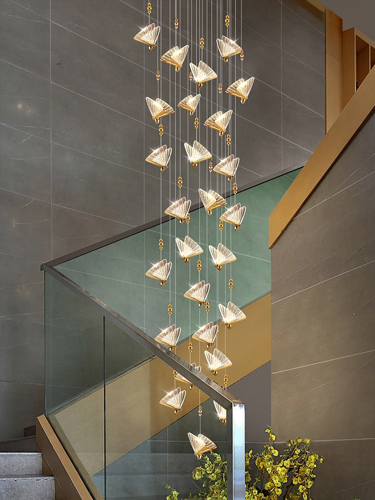 Elegant Butterfly Acrylic Chandelier - Modern Crystal Ceiling Light Fixture for Dining Room, Bedroom, Living Room & Wedding Decor