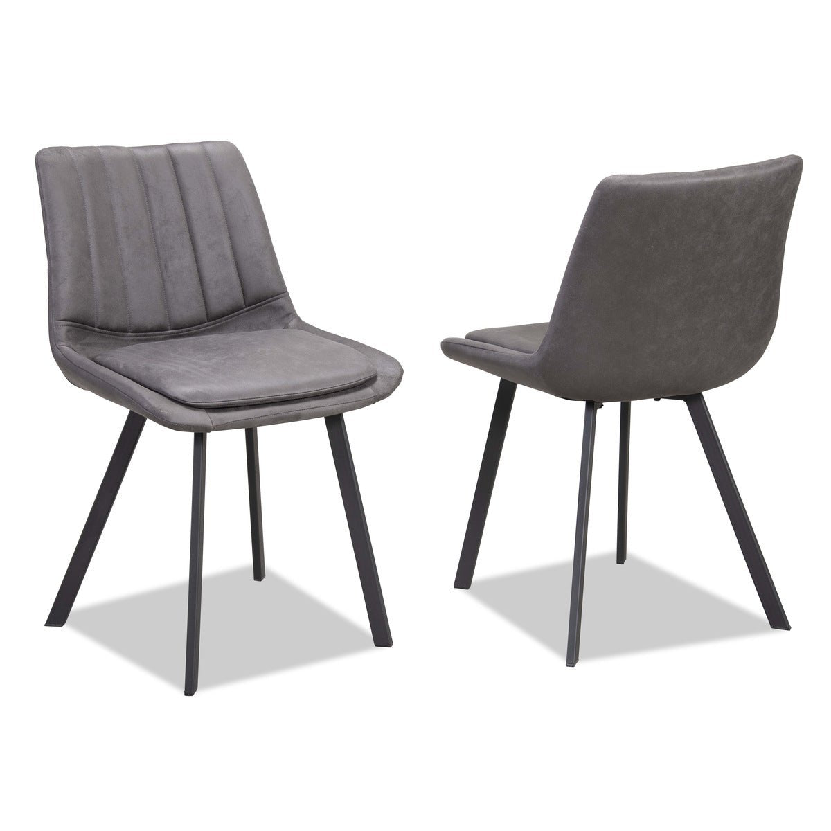 Premium Charcoal Side Chairs Set of 2 - Modern Dining Room Chairs for Kitchen, Living Room & Office (Open Box)