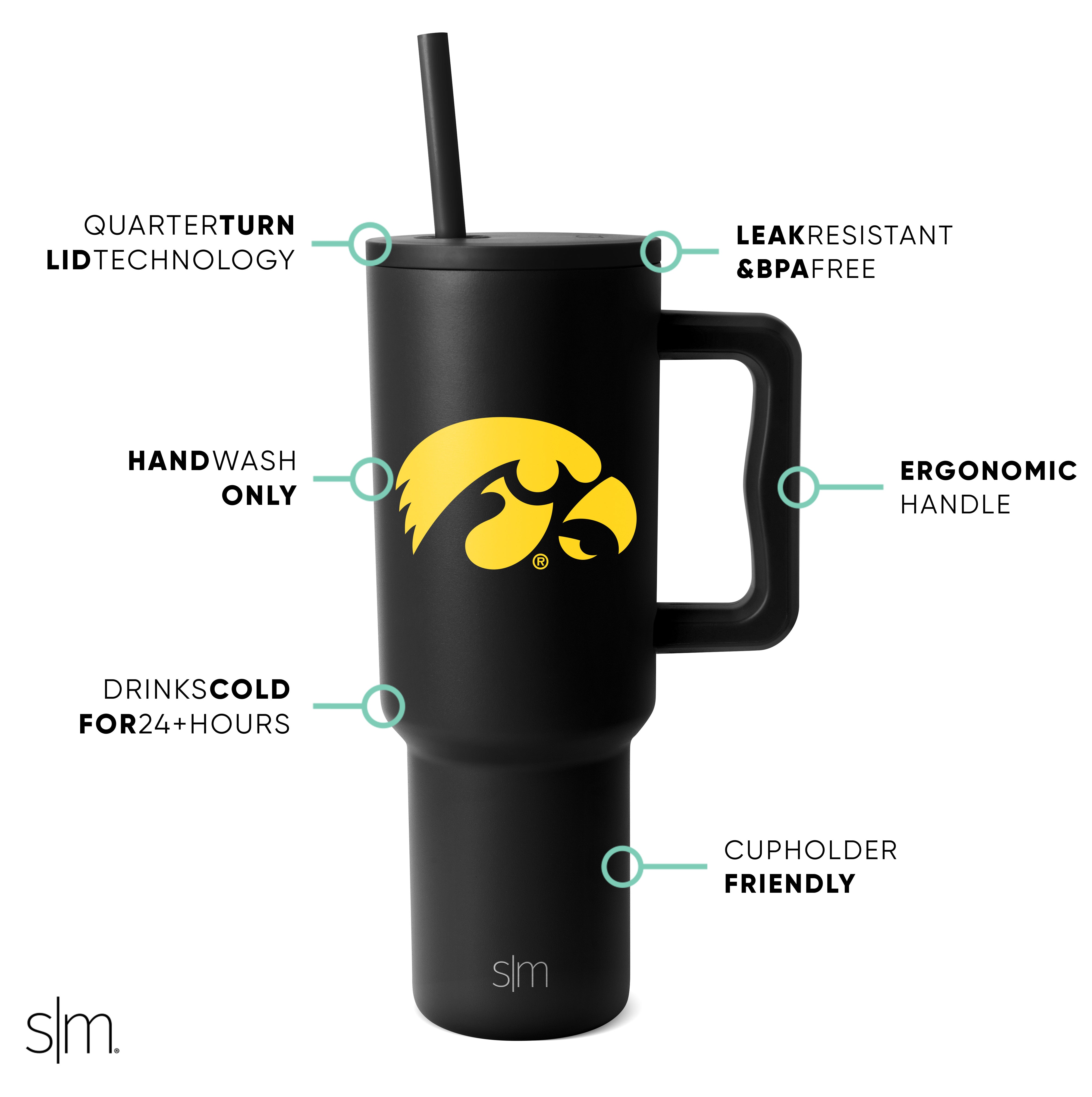 Collegiate Trek Tumbler - Insulated Stainless Steel Water Bottle with Lid for College Students | Perfect for Campus, Hiking & Outdoor Adventures