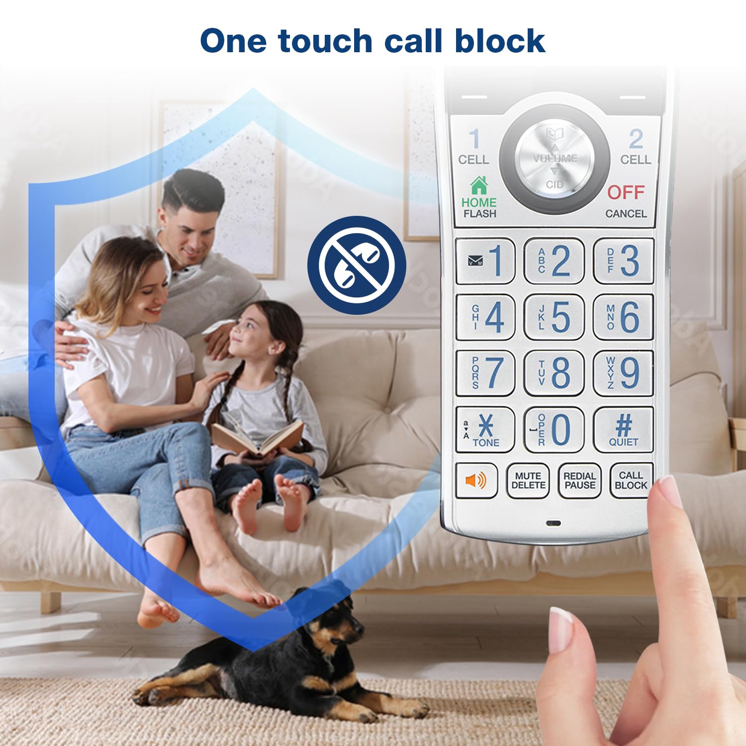 VTech IS8151-4 Super Long Range 4 Handset Cordless Phone System with Answering Machine - 2300 ft Wireless Range, Call Blocking, Bluetooth Connectivity, Headset Jack & Power Backup - Expandable to 12 Handsets (Silver/Black) for Home Office & Large Houses
