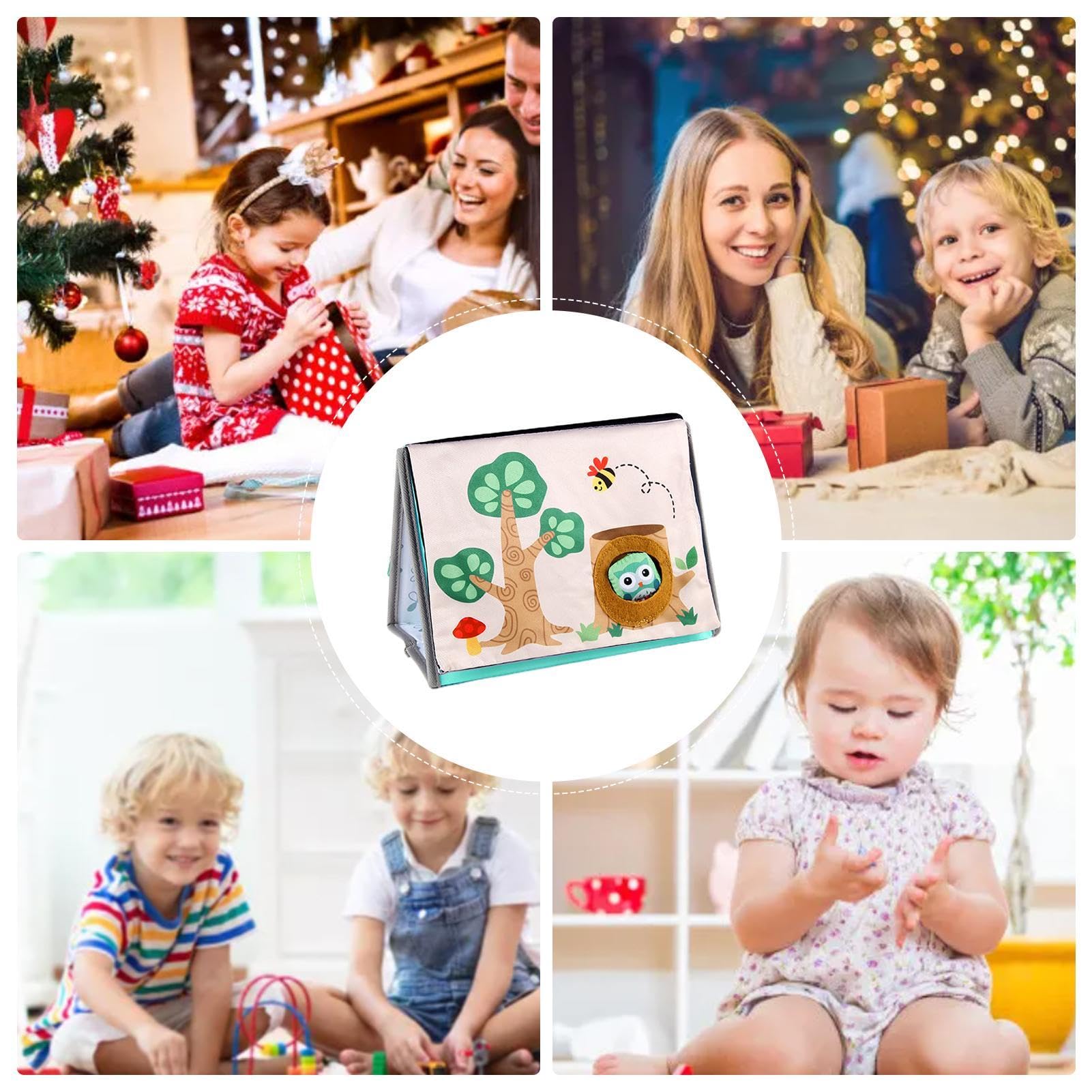 Soft Cloth Books for Babies & Toddlers - Sensory Crinkle Activity Book for Early Learning & Development | Perfect Baby Shower Gift, Montessori Educational Toy for Infants 0-12 Months