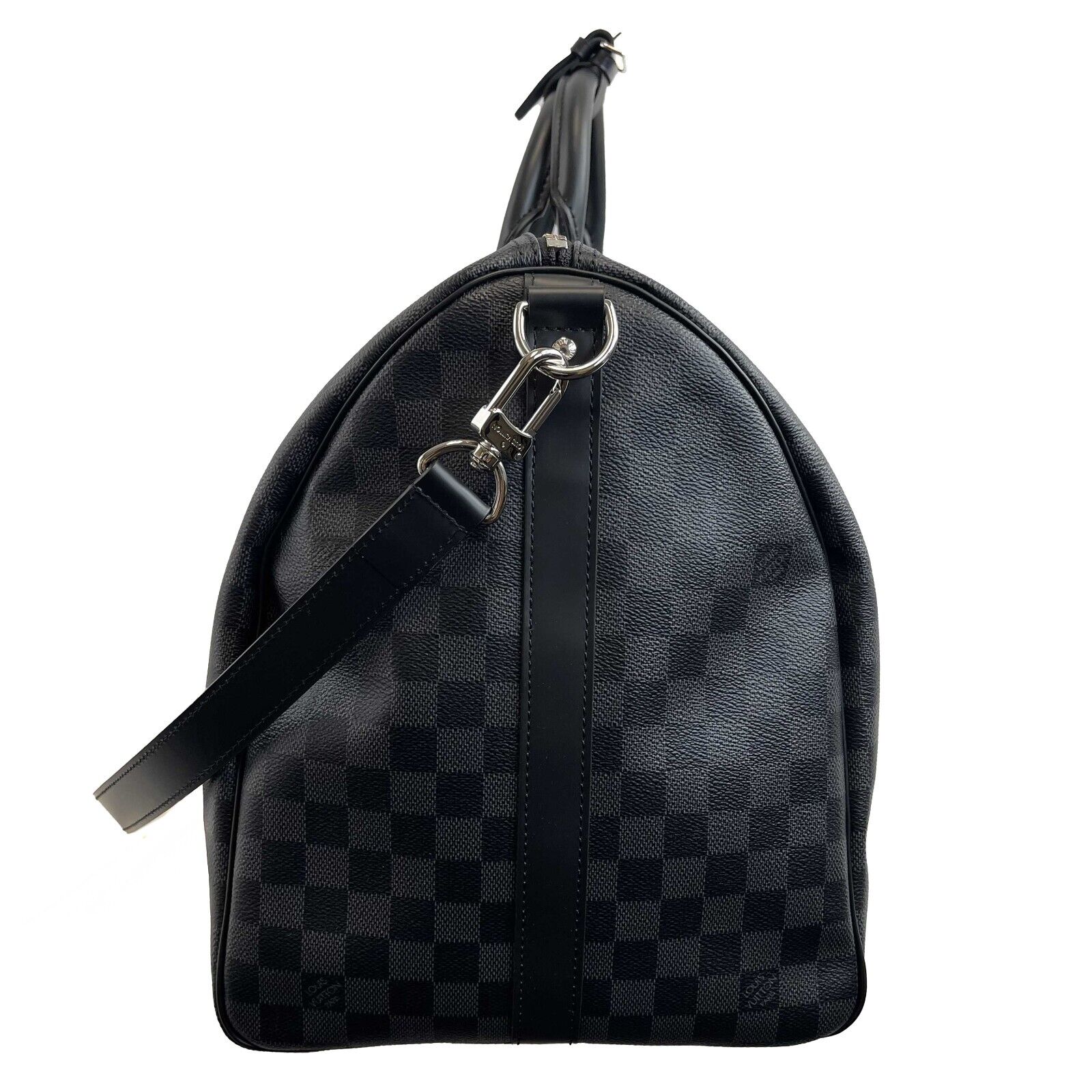 Authentic Louis Vuitton Keepall Bandouliere 55 Monogram Eclipse Duffle Bag with Dust Bag & Original Box - Perfect for Travel, Gym & Weekend Getaways