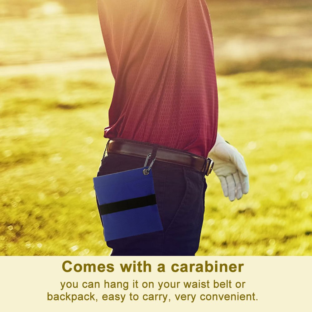 EVTSCAN Golf Tee Bag - Zippered Golf Ball & Tee Storage Pouch with Carabiner Clip | Golf Accessories for Men & Women | Perfect for Driving Range, Course & Travel