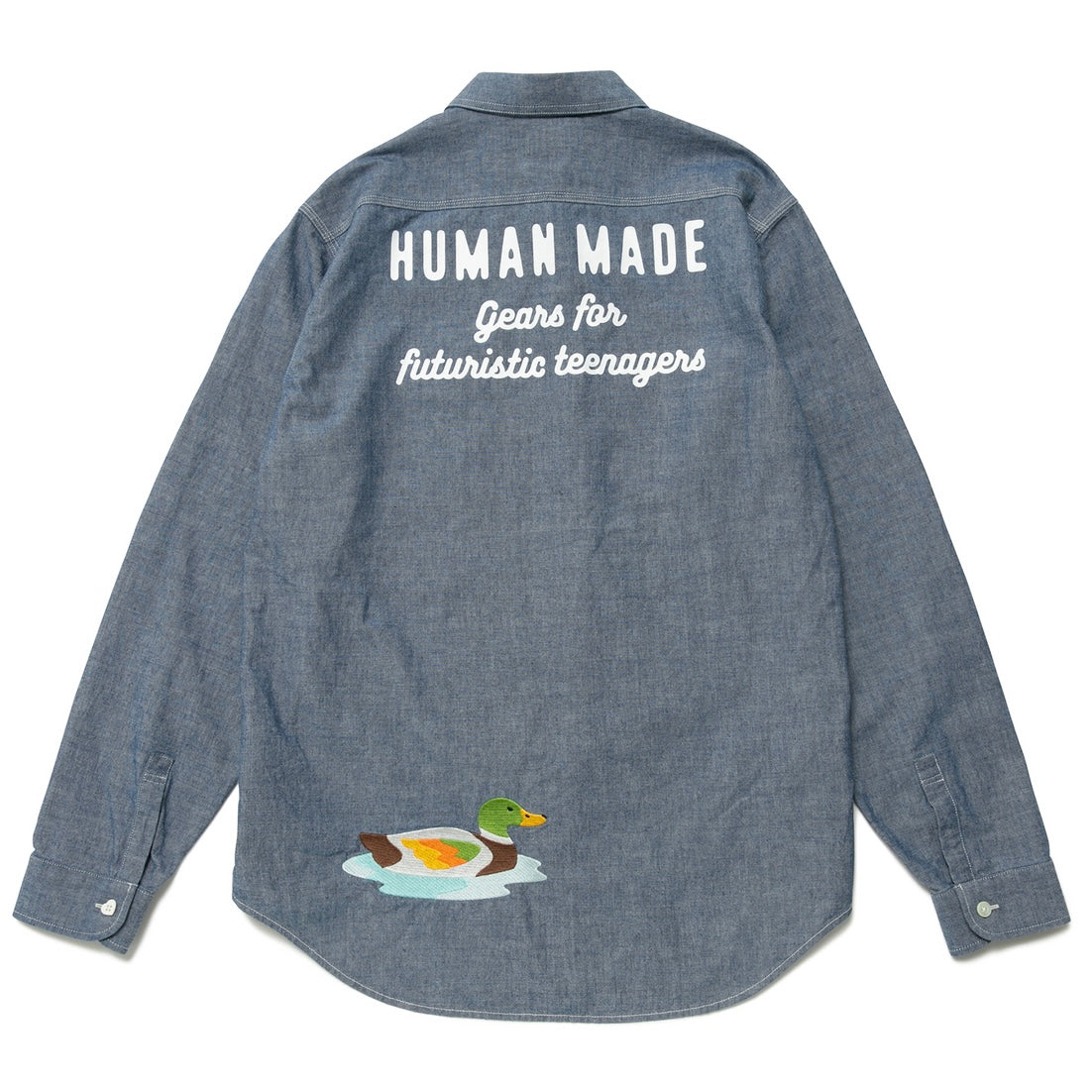 HUMAN MADE 23FW Chambray Long Sleeve Shirt HM25SH002 - Casual Streetwear for Men | Perfect for Everyday Wear, Outings & Urban Fashion