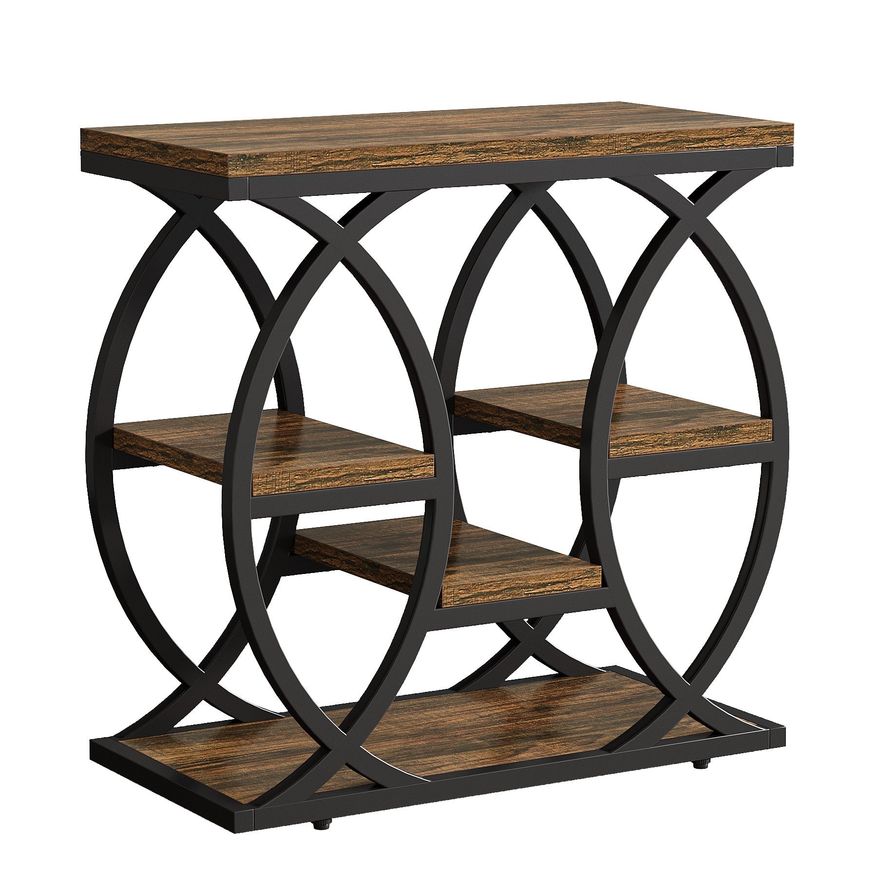 23.6 Inch End Table with 4 Shelves - Modern Sofa Side Table, Bedside Table with Storage - Perfect for Living Room, Bedroom, or Office Organization