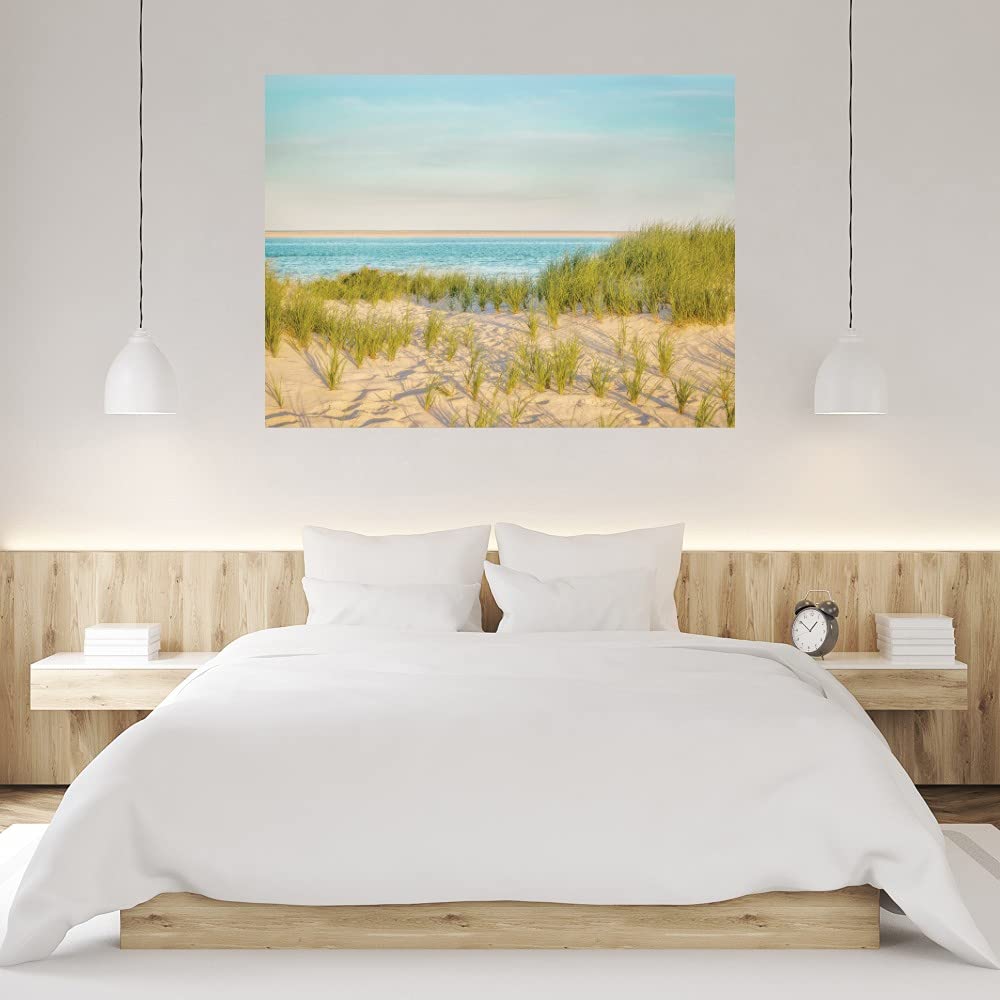 Fine Art Canvas Monomoy View Wall Decor by Artist Brooke T. Ryan - 32x24 Inch Ready to Hang Painting for Living Room, Bedroom, Office & More - Coastal Landscape Artwork for Home & Commercial Spaces