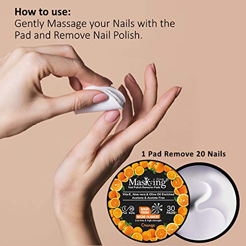 MasKing Beauty Facial Sheet Mask Combo Pack of 4 - Kiwi, Avocado, Potato & Green Tea Extract for Hydration & Brightening | Diva Orange Nail Polish Remover with 30 Round Pads - Perfect for Women & Men | At-Home Spa Day & Professional Salon Use