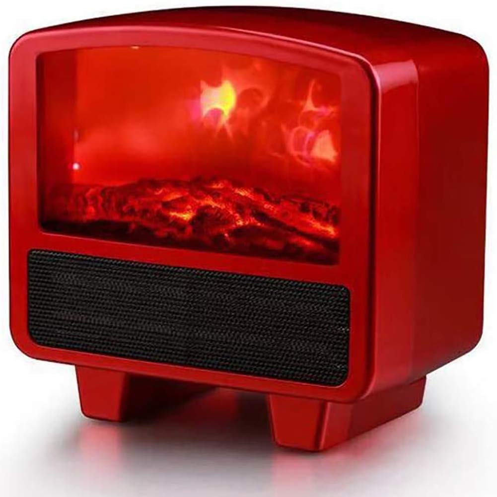 Portable Electric Fireplace Heater - Freestanding LED Flame with Thermostat, 3D Realistic Log Effect & Overheat Protection - Perfect for Bedroom, Living Room & Office Warmth