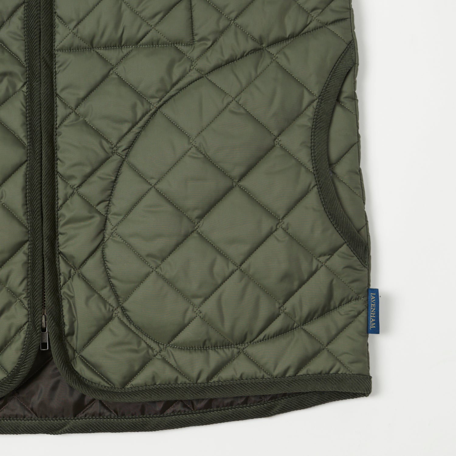 Lavenham Zip Bomber Gilet - Olive Green Quilted Vest for Men & Women | Lightweight Outdoor Jacket for Hiking, Travel & Casual Wear