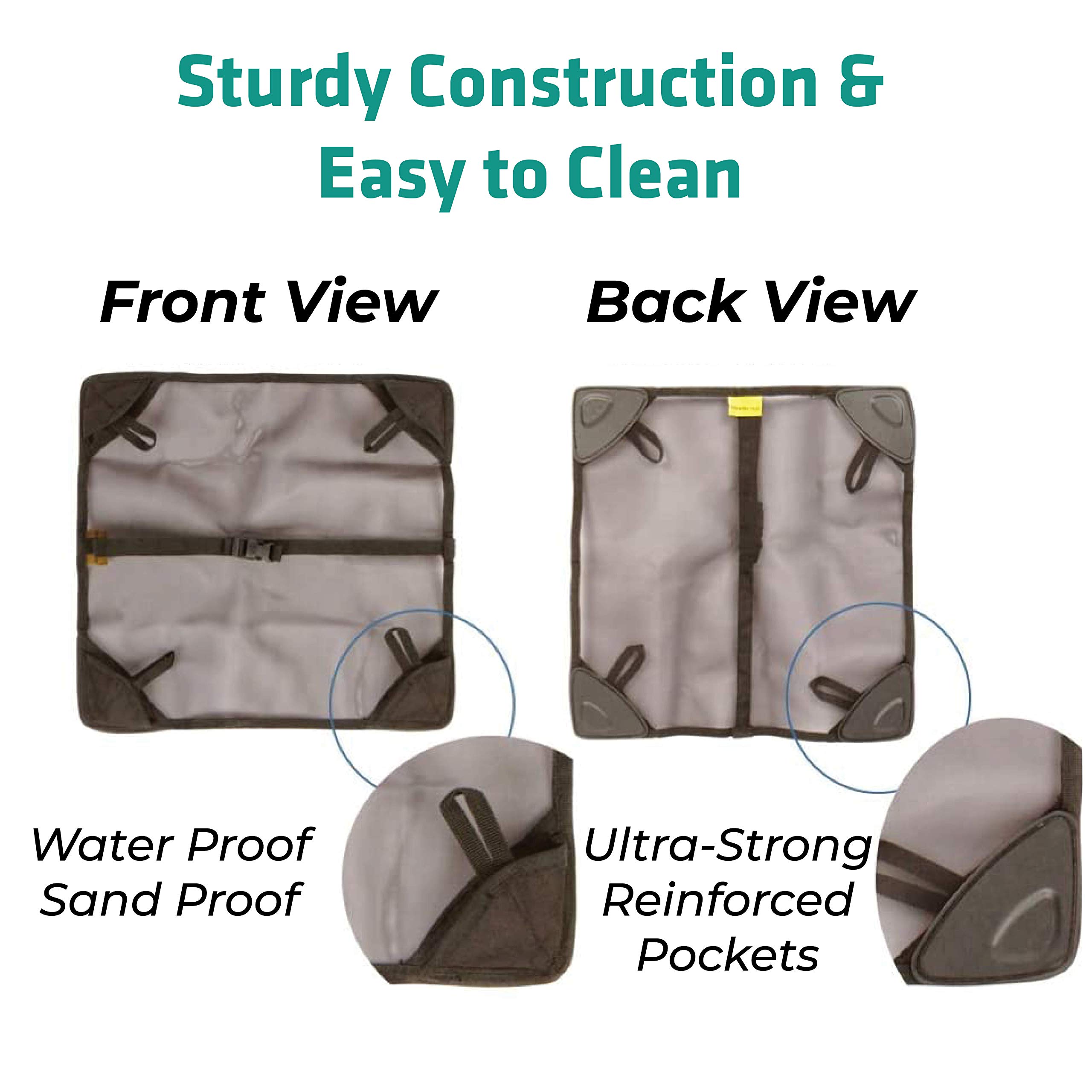 Trekology Anti-Sink Sand Cover & Beach Mat - Portable Ground Sheet for Camping Chairs to Prevent Sinking in Sand, Grass or Soft Soil - Universal Fit for Most Folding Backpacking Chairs - Perfect for Beach, Picnic, Camping and Outdoor Adventures