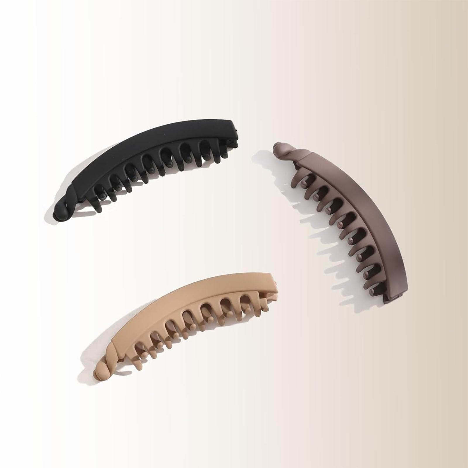Banana Hair Clips for Women - 4.75 Inch Large Claw Clips for Thick Hair, Cute Hair Accessories (3 Pack) - Perfect for Ponytails, Buns & Everyday Styling