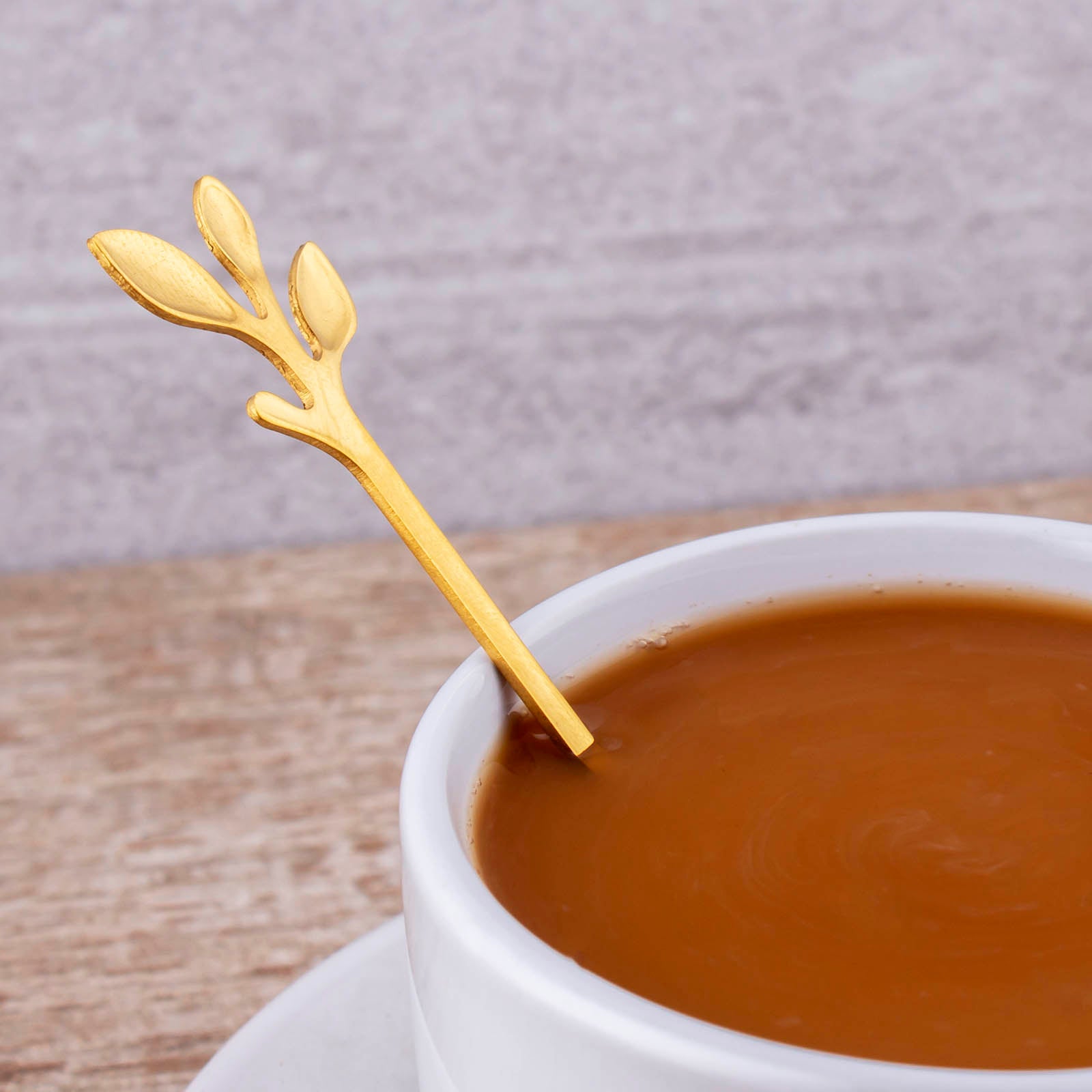 Premium Stainless Steel or Gold Plated Demi Leaf Spoon - Elegant Tea Stirring Spoon for Coffee, Tea, Cocktails & Desserts