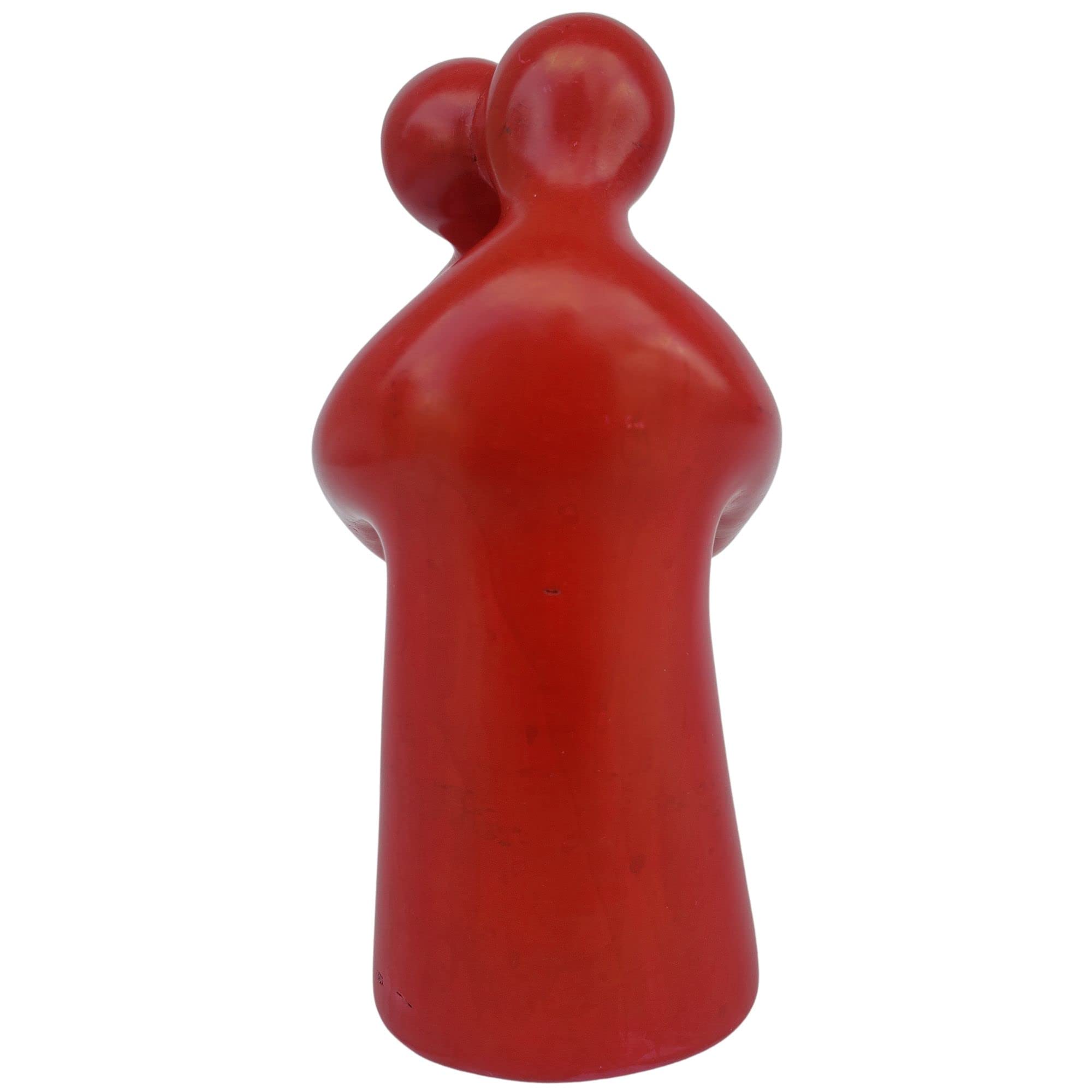 Authentic African Soapstone Sculpture - Handcrafted Red BA73-RED 7 Inch Statue | African Home Decor, Unique Gift Idea for Housewarming & Office Decor