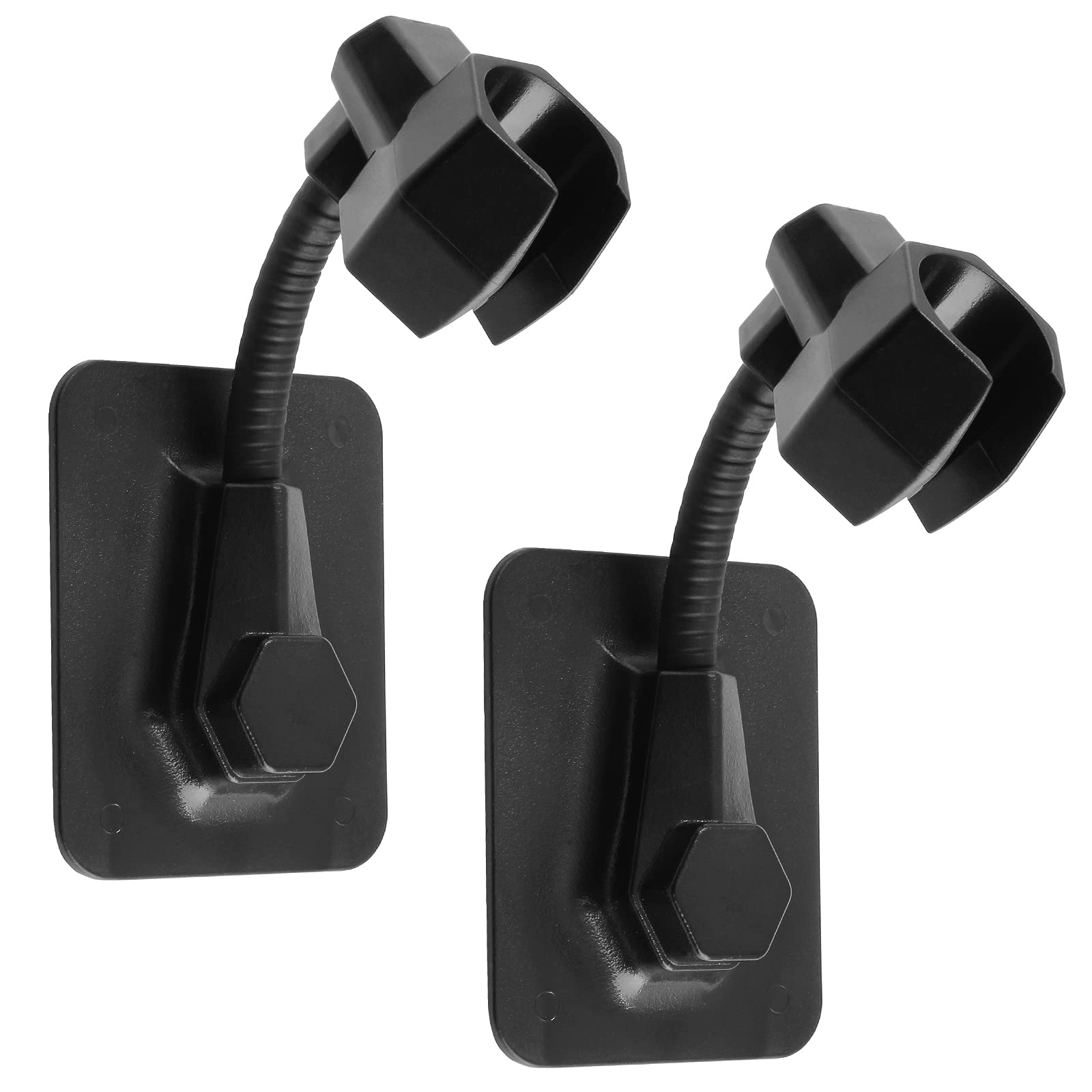BokWin 2-Pack Adhesive Shower Head Holder - Adjustable No-Drill Shower Bracket for Handheld Shower Wand - Removable Bathroom Shower Spray Mount (Black) - Perfect for Apartments, Rentals & Small Bathrooms