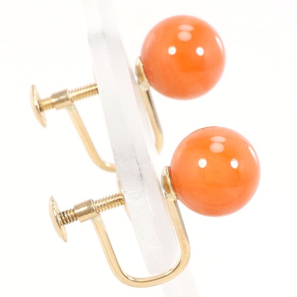 18K Yellow Gold Coral Earrings for Women - Elegant Handmade Dangle Earrings for Party, Wedding & Gift Giving