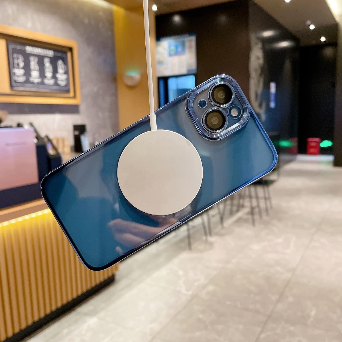 Magnetic Clear iPhone 13 Case with Camera Lens Protector | 6.1 Inch Full Protection MagSafe Compatible | Shockproof & Dustproof Silicone Cover (Blue) - Perfect for Daily Use, Travel & Outdoor Activities