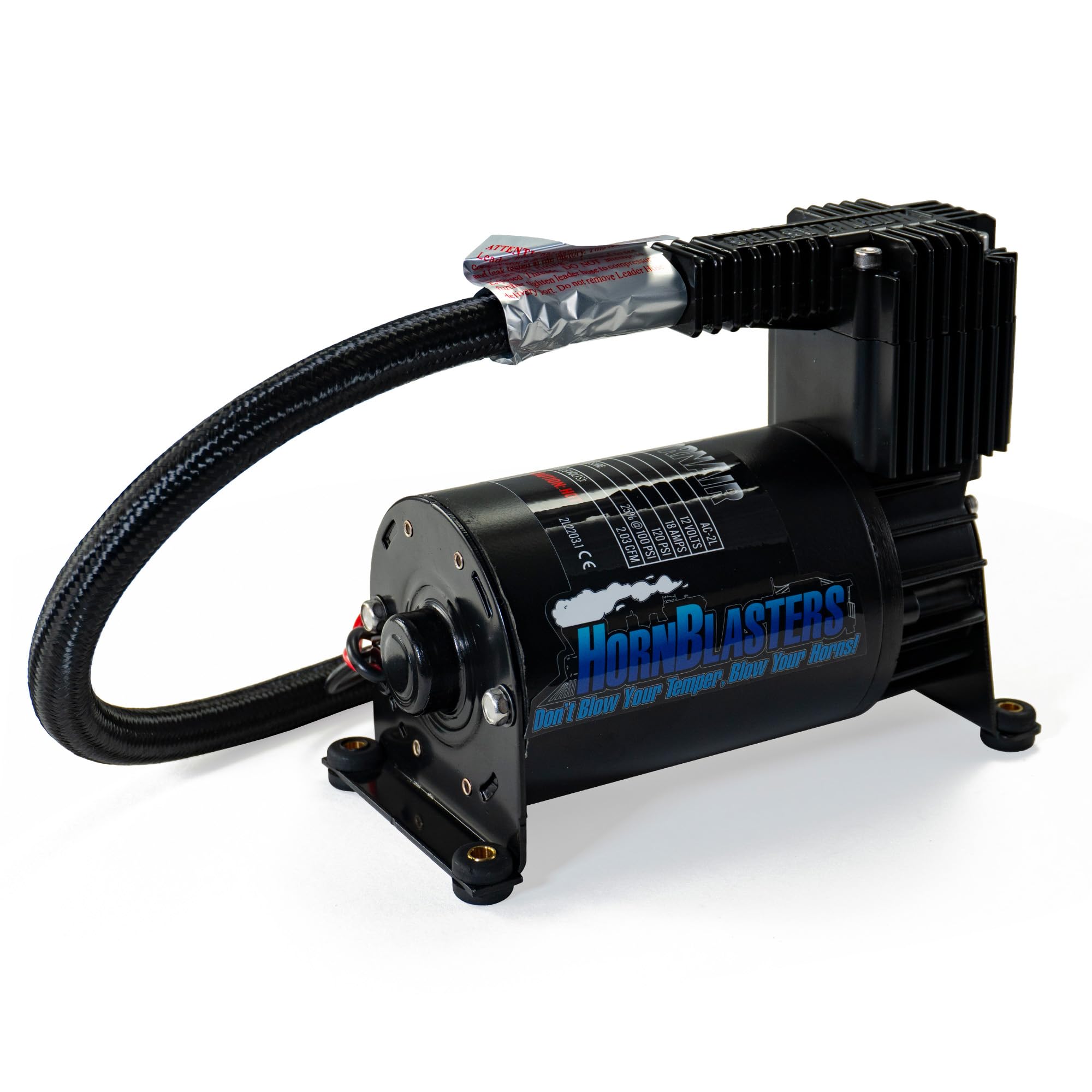 HornBlasters HB-2L High-Powered Air Compressor - 150 PSI Heavy Duty - 18 Amp Motor - Perfect for Truck Horns, Inflating Tires, and Industrial Applications