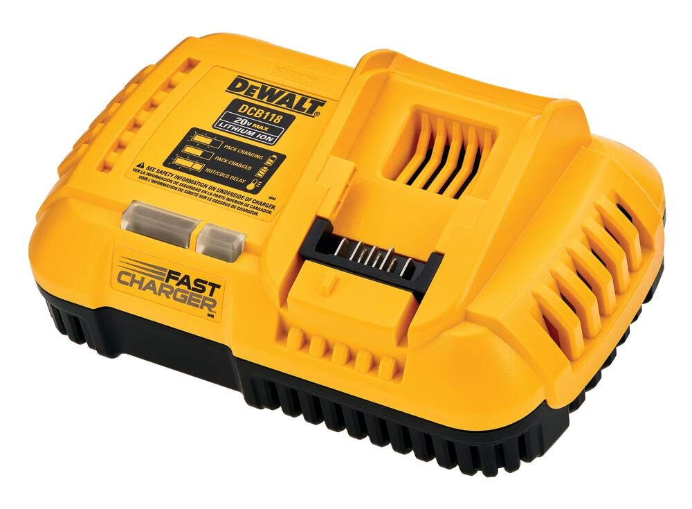 DEWALT 20V MAX 6Ah Lithium-Ion Battery 2-Pack with FLEXVOLT Rapid Charger (DCB206-2 & DCB118) - Fast Charging Under 90 Min for Power Tools - Perfect for Construction, Woodworking & DIY Projects