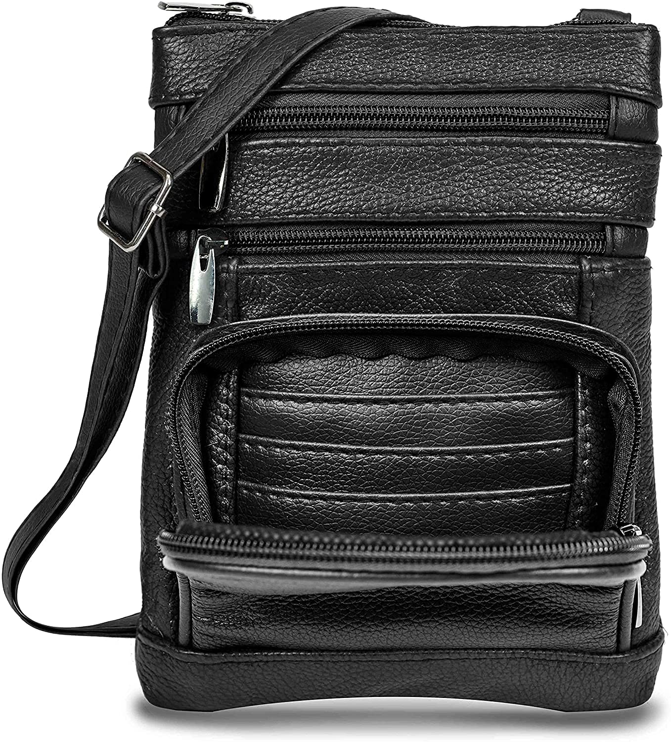Krediz Genuine Leather Crossbody Bags for Women - Multi-Pocket Adjustable Strap Shoulder Purse, Soft & Durable Leather Handbag - Perfect for Travel, Shopping & Everyday Use