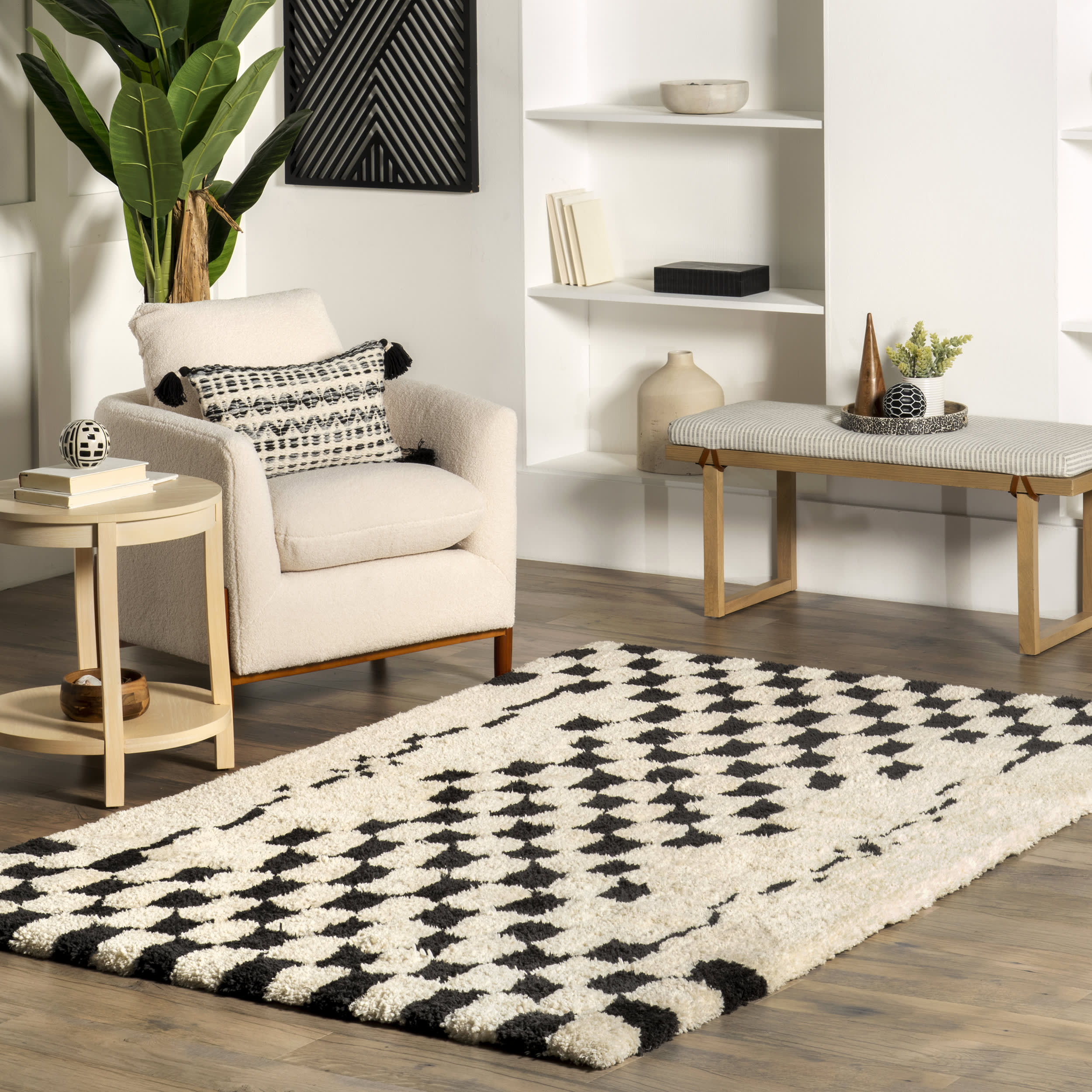 Cheryl Modern Shag Rug - Soft Plush Ivory Area Rug for Living Room, Bedroom & Nursery | Cozy Home Decor