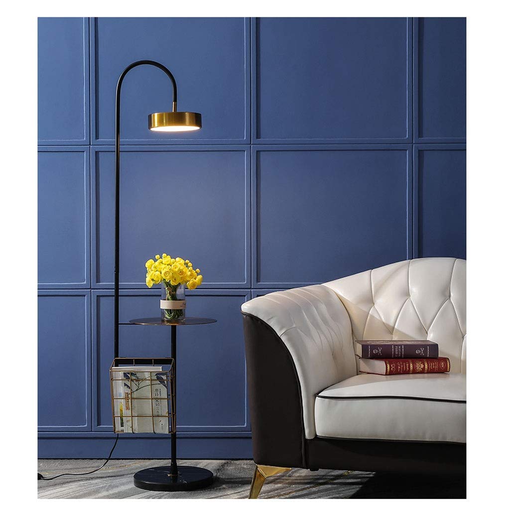 ZCYXQR LED Floor Lamp with Shelf - Eye Protection Study Light for Bedroom, Living Room & Office - Adjustable Standing Lamp with Coffee Table Stand - Perfect for Reading, Working & Relaxing