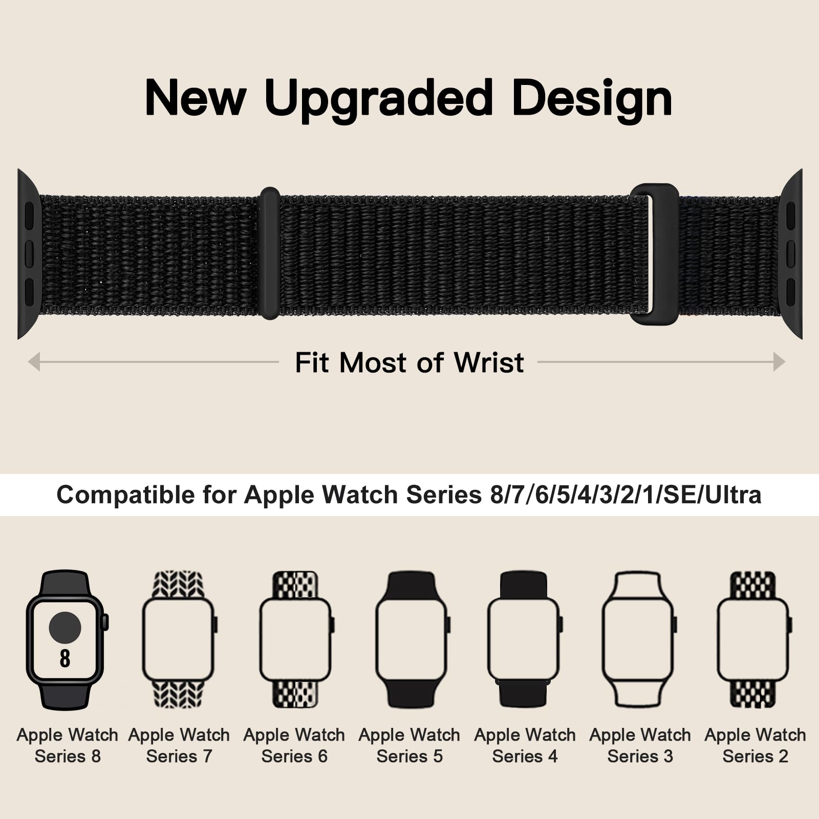 Yoohoo Upgraded Soft Nylon Replacement Watch Band Compatible with Apple Watch 38mm 40mm 41mm 42mm (Series 10/9/8/7/6/5/4/3/2/1/SE) - Dark Olive Strap for Women & Men | Perfect for Workout, Running, Hiking & Daily Wear