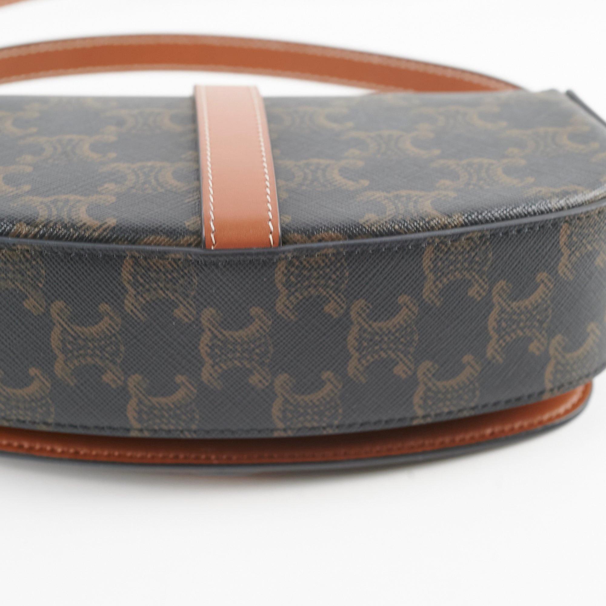Celine Triomphe Tabou Clutch with Adjustable Strap - Genuine Leather Crossbody Bag in Brown/Tan for Women | Perfect for Evening Parties, Date Nights & Special Occasions