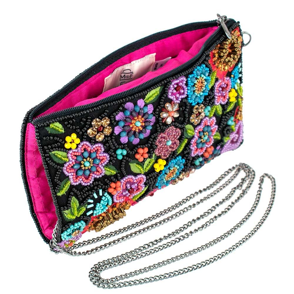 Mary Frances So Sweet Beaded Floral Crossbody Phone Bag for Women - Stylish Multi-Color Beaded Purse with Adjustable Strap, Perfect for Parties, Weddings & Everyday Use