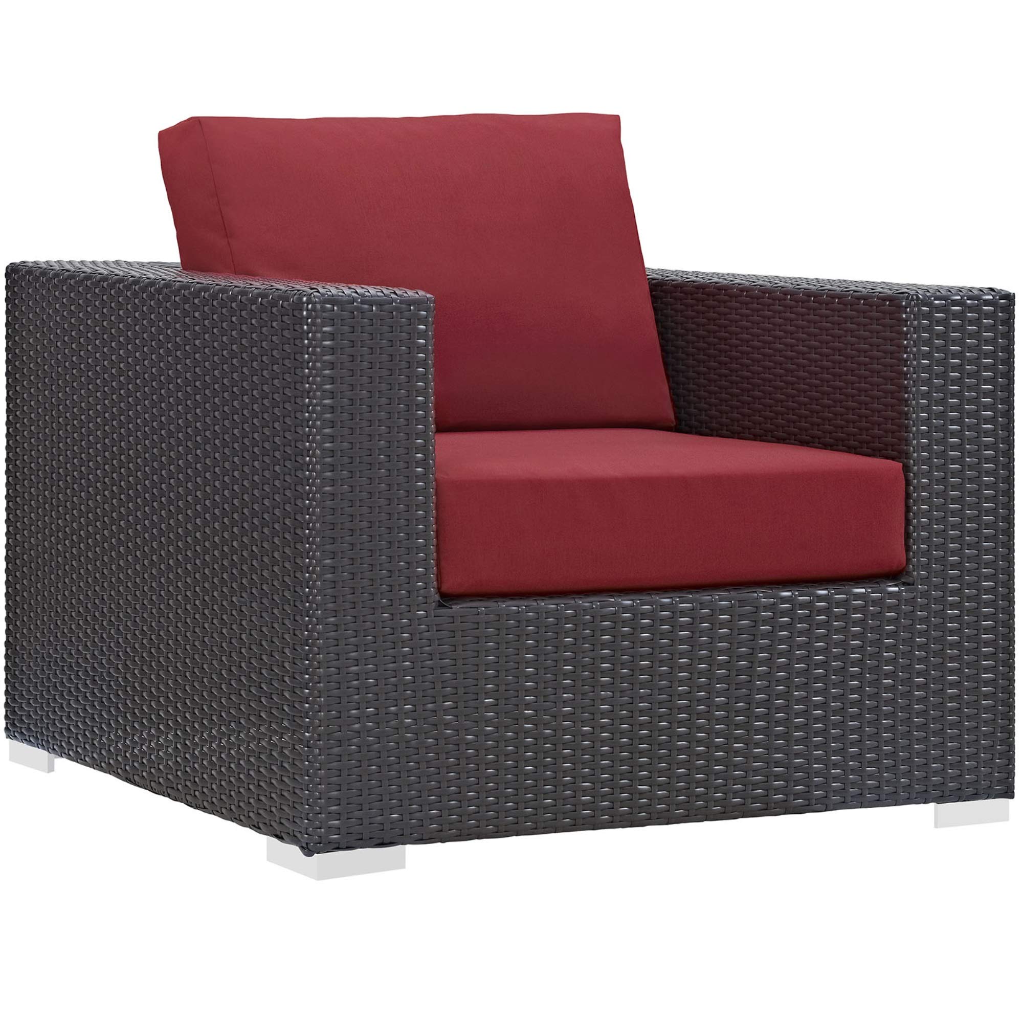 Ergode Convene Outdoor Sectional Sofa Set with 1 Ottoman & 2 Armchairs - Weather-Resistant Synthetic Rattan Furniture with All-Weather Cushions for Patio, Garden, Poolside & Backyard Relaxation