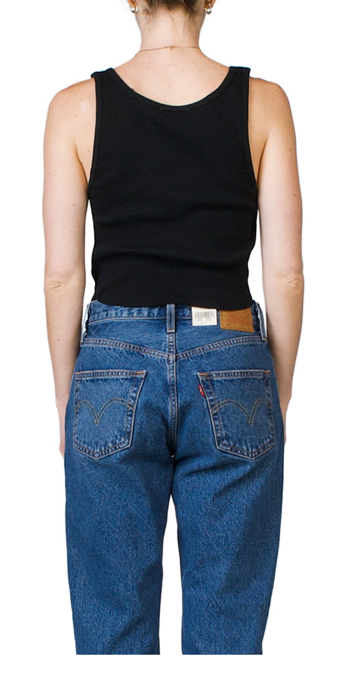 Women's Cropped Scoop Neck Tank Top - Soft Stretchy Black Summer Casual Tee | Perfect for Yoga, Beach & Everyday Wear