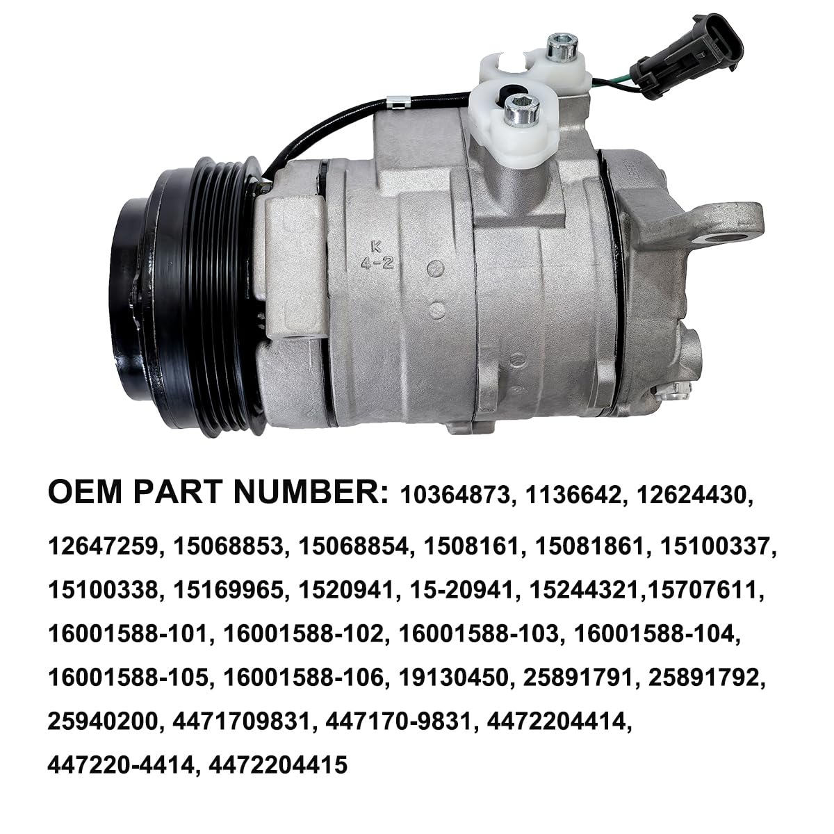 AC Compressor with A/C Clutch 10364873 - Compatible with GMC Sierra & Yukon, Chevy Suburban, Tahoe, Silverado 1500/2500/3500 | Replacement for Air Conditioner System | Perfect for Summer Cooling & Vehicle Maintenance