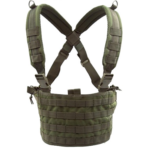 Tactical OPS Chest Rig in Olive Drab (OD) - Durable Military Molle Vest for Airsoft, Hunting & Outdoor Adventures