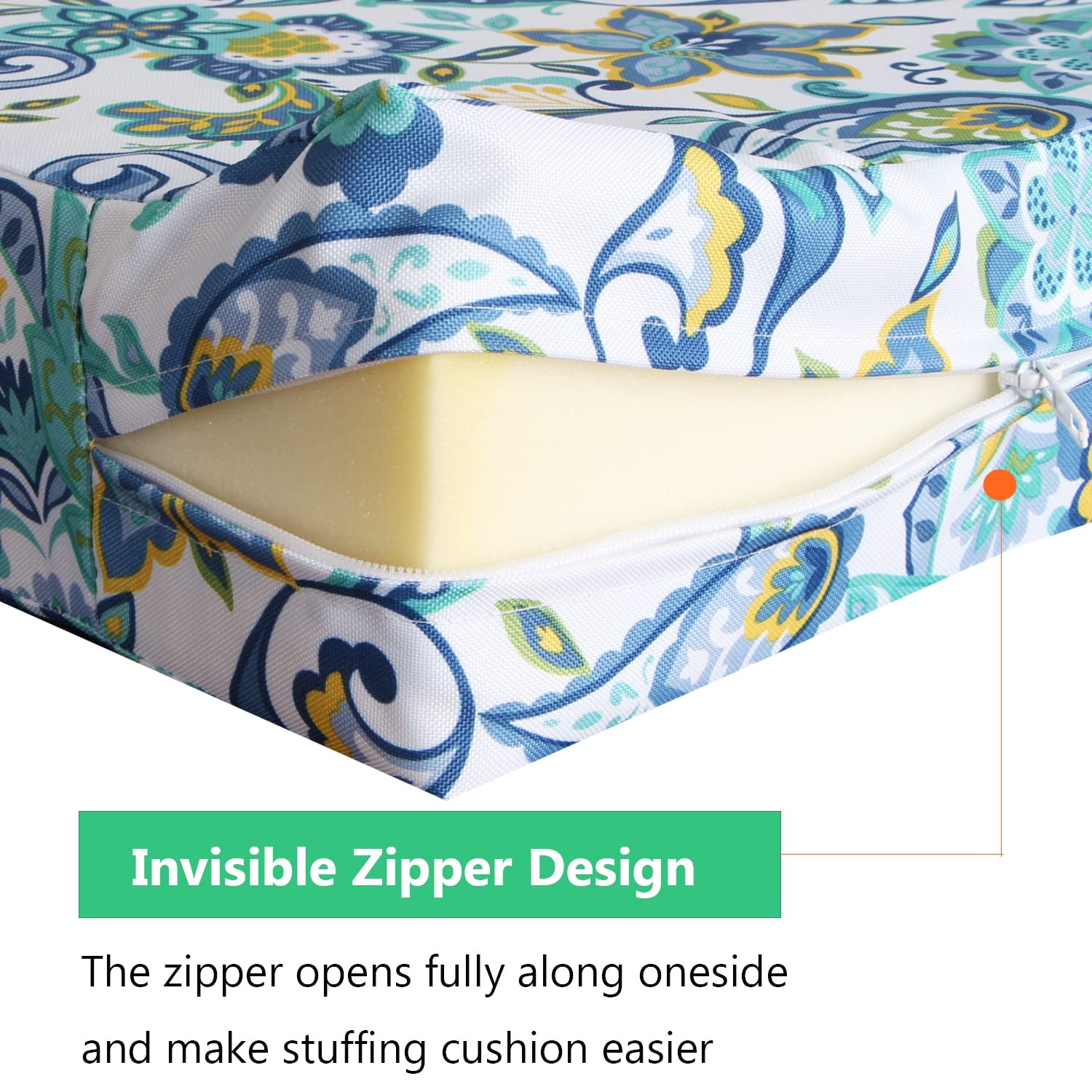 **EHouseHome Washable UV Resistant Patio Chair Seat Cushion Covers - Waterproof Outdoor Furniture Cushion Slipcovers (20