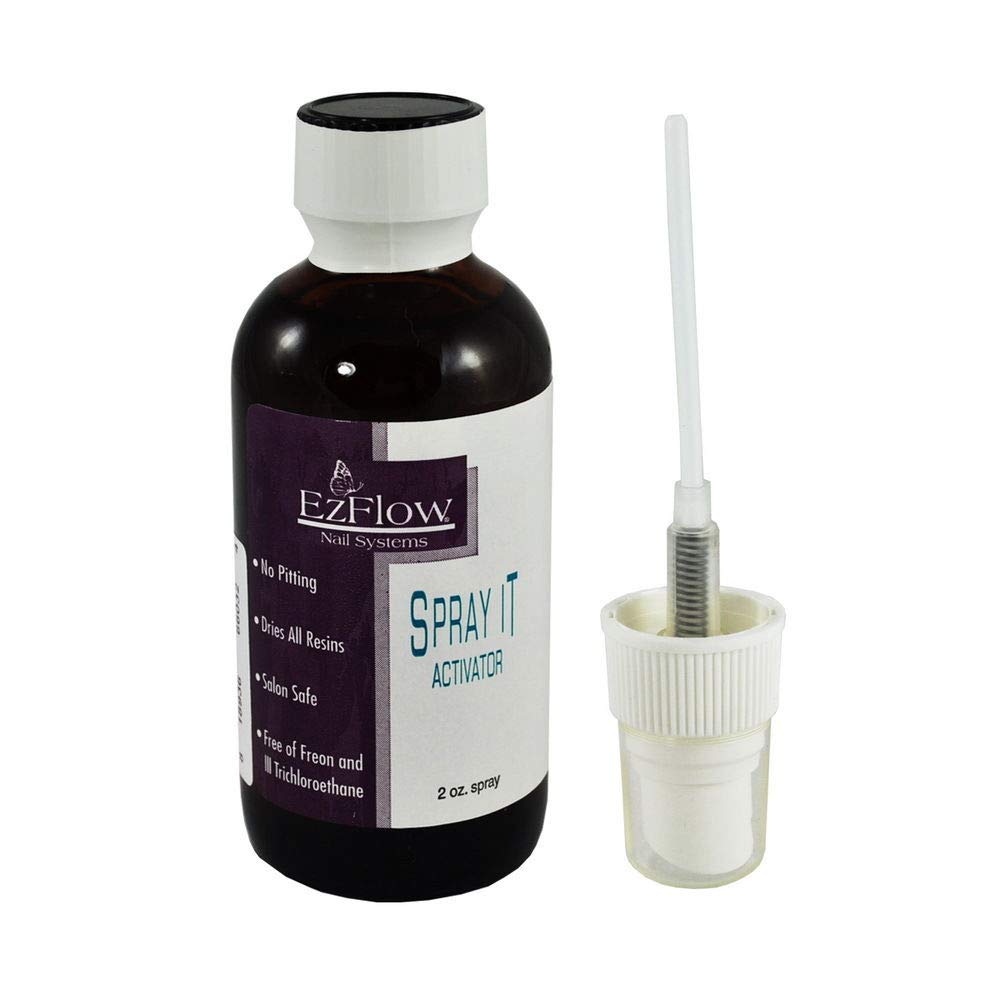 Ezflow Fiber Glass Spray It Activator for False Nails - 2oz Professional Nail Extension Solution | Perfect for Salon, Home Manicure & Nail Art Enthusiasts