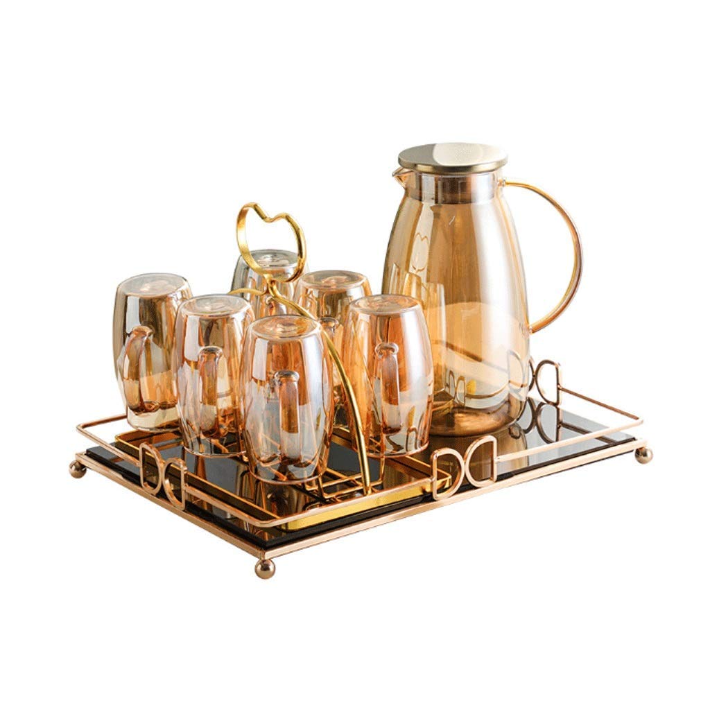 Premium Borosilicate Glass Water Pitcher Set - 2L Large Capacity, Heat & Cold Resistant, BPA-Free for Home, Office, or Outdoor Use - Perfect for Iced Tea, Lemon Water & Healthy Hydration