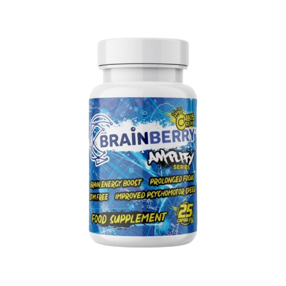 Chaos Crew Amplify Series: Brainberry Nootropic Supplement - 25 Capsules for Focus, Memory & Cognitive Boost | Perfect for Studying, Work & Mental Performance