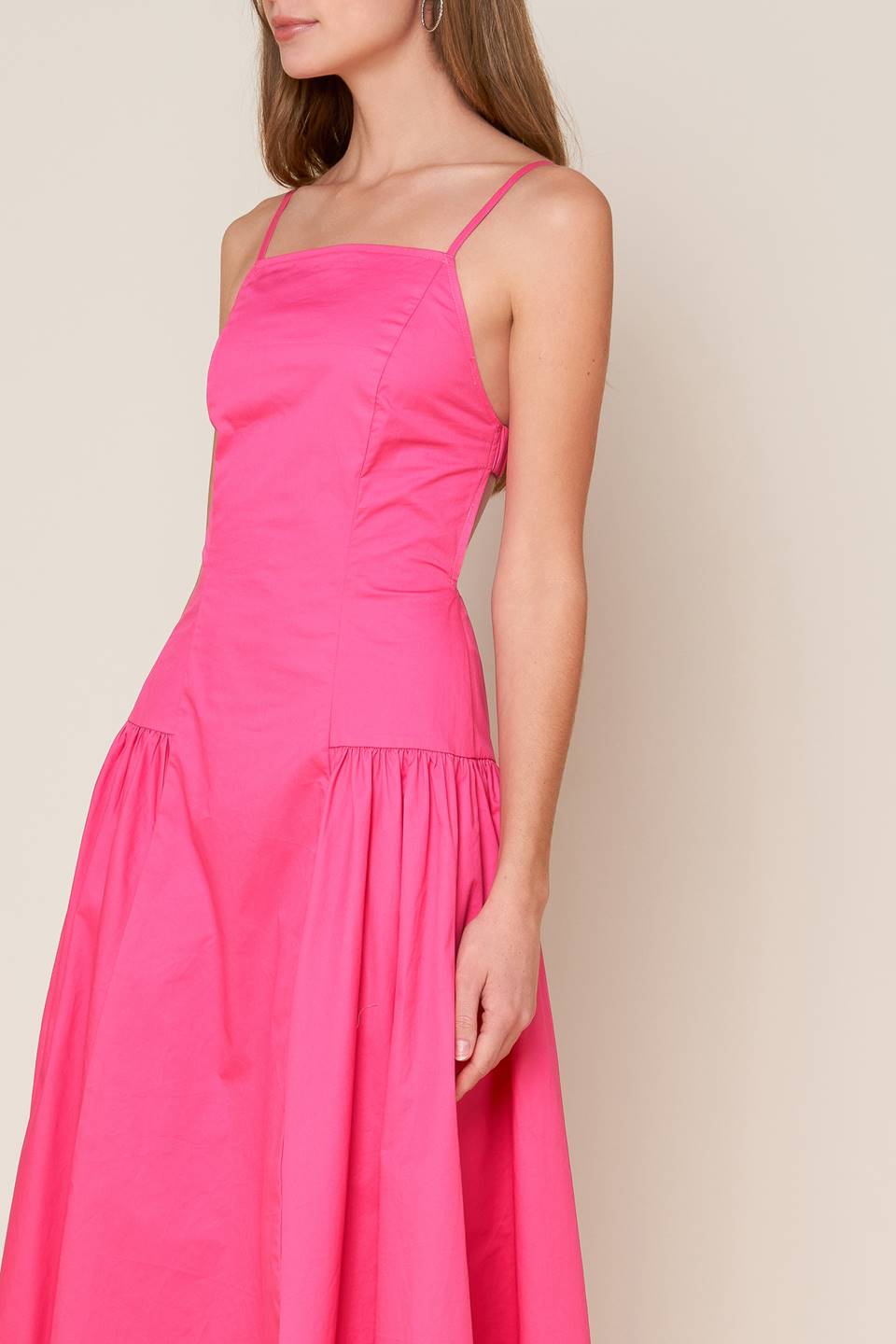Pink Sands Open Back Midi Dress - Flowy Summer Beach Dress for Women, Perfect for Vacations, Weddings & Outdoor Events
