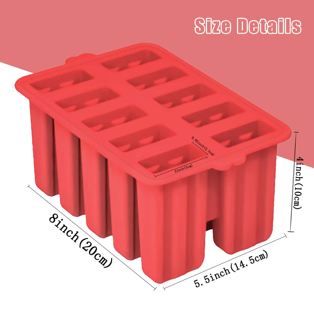 BPA-Free Silicone Popsicle Molds - 10 Cavity Cone Shaped Ice Pop Maker with Sticks & Funnel for Homemade Frozen Treats - Perfect for Summer Parties, Kids Snacks & Healthy Dessert Making