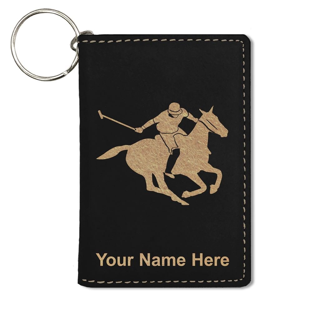 Personalized ID Holder Wallet with Polo Player Design - Custom Engraving Included | Perfect for Golf Enthusiasts & Corporate Gifts