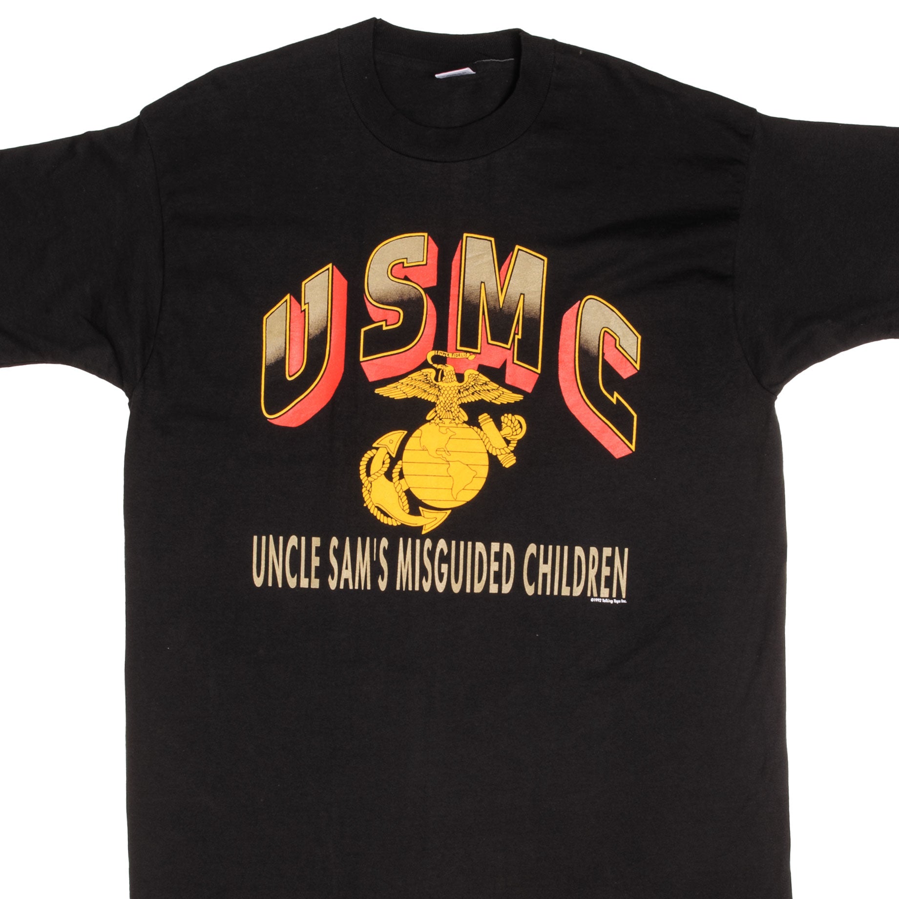 Vintage USMC Marines 1992 Graphic Tee Shirt - XL Size - 100% Cotton - Made in USA - Military Apparel for Veterans & Collectors - Perfect for Casual Wear, Patriotic Events & Military Reunions
